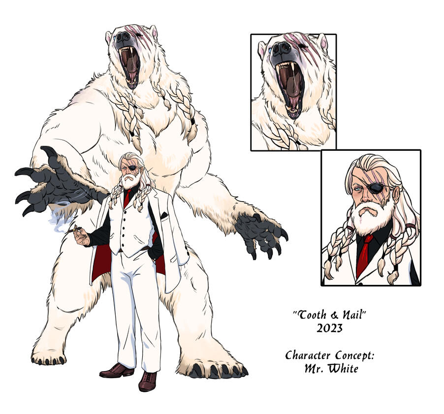 Mr. White for &#39;Tooth &amp; Nail&#39; by Otterdamerung Games. 2023. Clip Studio Paint.