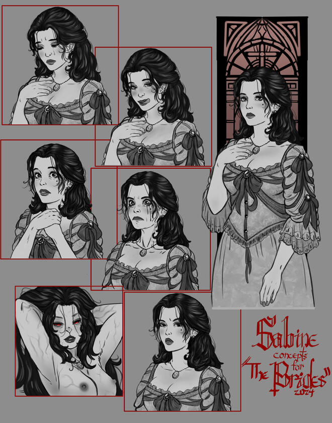 Sabine for &#39;The Brides&#39; Visual Novel by Otterdamerung Games. 2025. Clip Studio Paint.